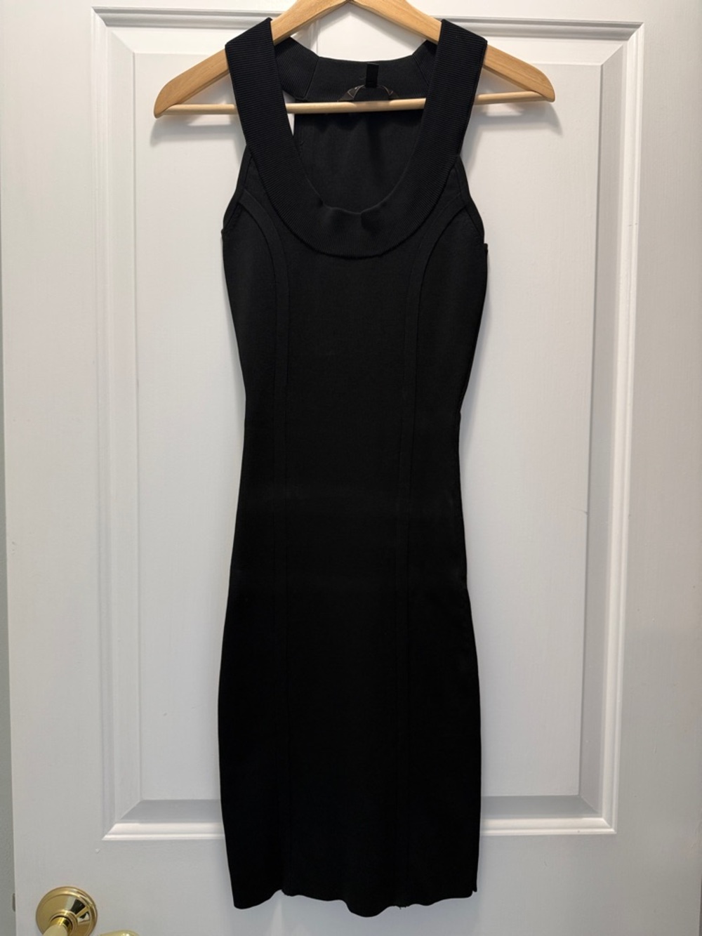 BCBGMaxAzria Black Ribbed Body Con mini dress